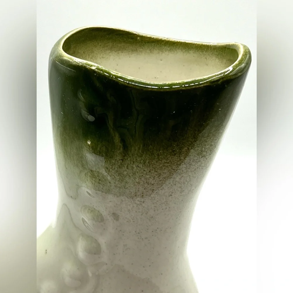 Victorian Style Ceramic Boot Green/White Planter Pottery Decorative Vase 7.5